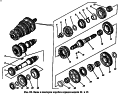 Валы и шестерни коробки передач модели 14 и 15