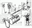Топливный бак, топливопроводы и фильтр грубой очистки топлива автомобиля КрАЗ-6510