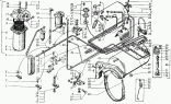 Топливные баки, топливопроводы и фильтр грубой очистки топлива автомобиля КрАЗ-651001