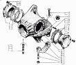 Картер и крышки редуктора главной передачи заднего (среднего) моста