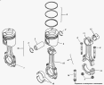 Поршень с шатуном и кольцами