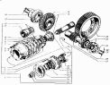 Редуктор главной передачи переднего моста (валы и шестерни)