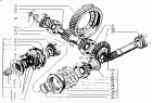 Редуктор главной передачи заднего моста (валы и шестерни)