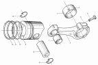 Поршень, кольца, палец, шатун, вкладыши