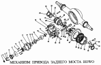 Механизм привода заднего моста HOWO