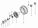 Передняя ступица и тормозной барабан/Front wheel hub, braking hub