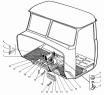 Уплотнители рычагов и коврики пола кабины
