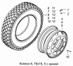 Колесо 6,75x19,5 с шиной 4308-3101711, 4308-3101711-02, 4308-3101711-06
