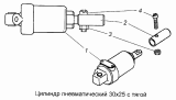 Цилиндр пневматический 30х25 с тягой 5320-3570074