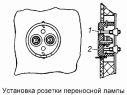 Установка розетки переносной лампы 53205-3723005