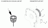 10-A Табличка параметров, охлаждающий трубопровод/PARAMETER PLATE SET (AP9481), CYLINDER BLOCK COOLING LINE SET (BB9216)(L375-20, L345-20)