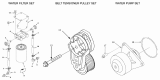 10-BL Водяной фильтр, водяной насос, натяжитель ремня/WATER FILTER SET (WF 9094), BELT TENSIONER PULLEY SET (WP 9916), WATER PUMP SET (WP 9918)(C260-20, C300-20, C325-20, C230-20)