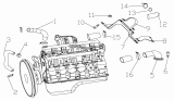 13-O Трубопроводы системы охлаждения/ENGINE WATER AND AIR PIPELINE SET (M11-C350E 20, M11-C380E 20, L345, L375, ISLe340 30, ISLe350 30, C9-350HP)