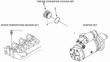 10-BI Стартер, датчик температуры воды/TORQUE CONVERTER COOLING SET (TK 9022), WATER TEMPERATURE SENSOR SET (SD 9113), STARTER SET (ST 9377)(C260-20, C325-20, C230-20)