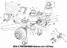 Ось с рессорами (балка оси 127мм) 