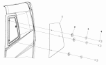 Стекло бокового окна (стекло левой стороны кабины с высокой крышей и кабины с плоской крышей)