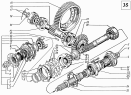 Редуктор главной передачи заднего и среднего мостов (валы и шестерни)
