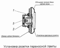 Установка розетки переносной лампы 43101-3723005