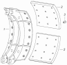 Колодка тормоза с накладками 6520-3501090-40, 6520-3501090-41