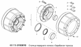 Ступица переднего колеса с барабаном тормоза 65115-3103010