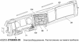 Электрооборудование. Расположение на панели приборов 43253-3700060-65