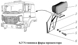 Установка фары-прожектора