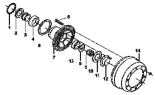 Передняя ступица и тормозной барабан / Front wheel hub and brake drum group 3103A4-ZD10