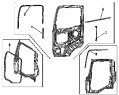 Уплотнители левой двери / Left door gland strip group 6107A-C0100