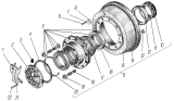 Ступица колеса и тормозной барабан заднего моста (с АБС)