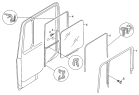 Окно двери правое/DOOR WINDOW RIGHT WITHOUT WINDOW CRANK