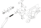 Seat, gear shift control assembly