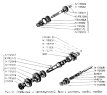 Первичный и промежуточный валы и шестерни коробки передач