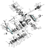 Ведущий мост/Mid axle drive device (i=5.73,XSd180,outputXSd165,cast axle)