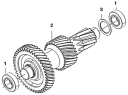 Коробка передач/Auxiliary countershaft and bearing 1S41891710701