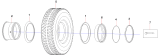 Наружная шина и обод/Rear outer tyre and rim assembly